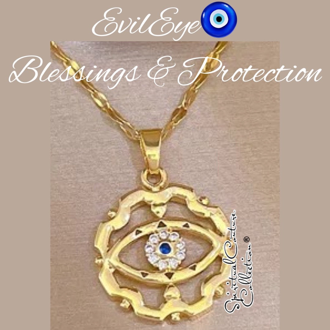 Evil~Eye 🧿 Blessings&Protection Androgynous charm necklace by Spiritual Couture Collection®️LLC