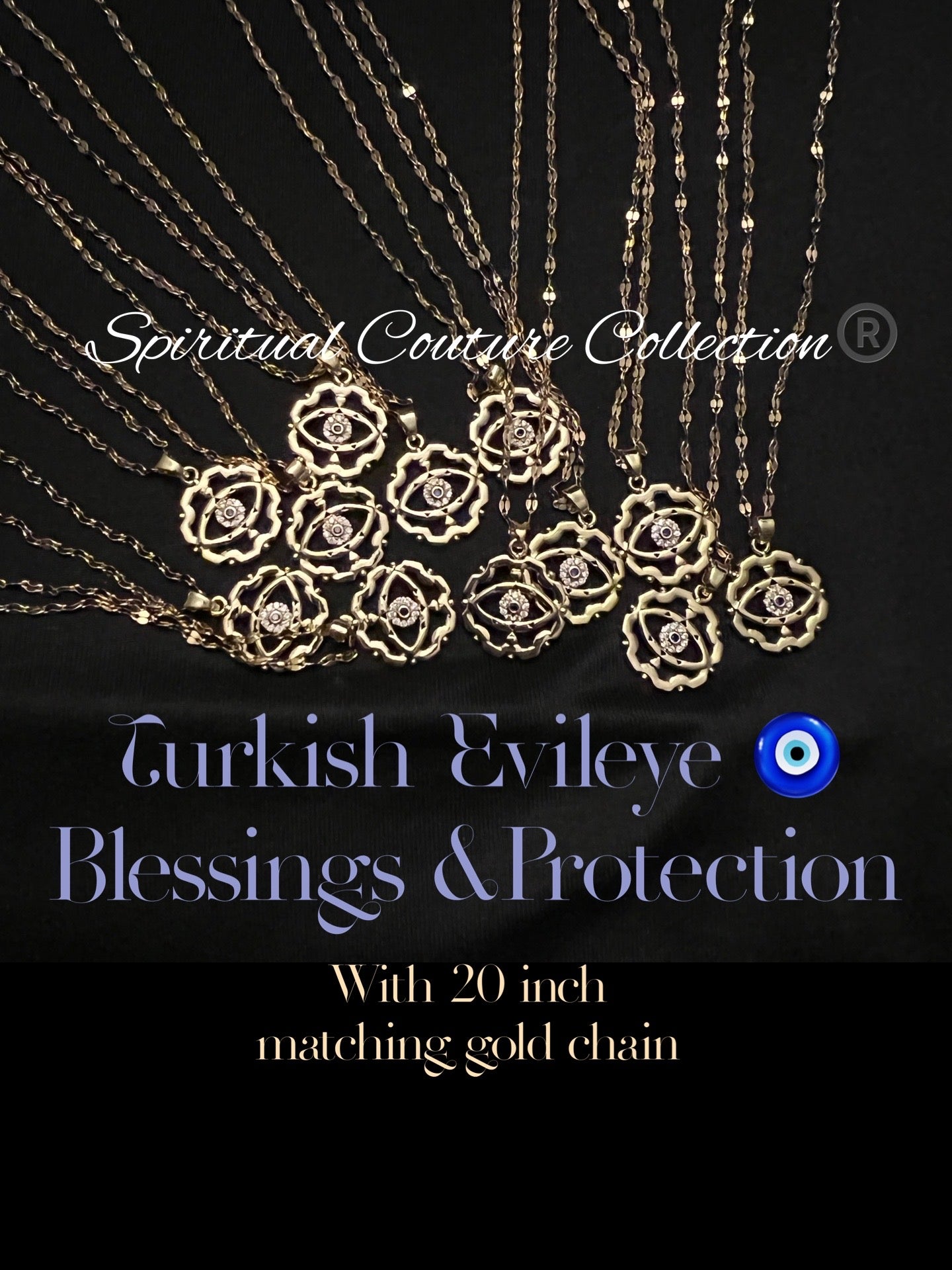 Evil~Eye 🧿 Blessings&Protection Androgynous charm necklace by Spiritual Couture Collection®️LLC