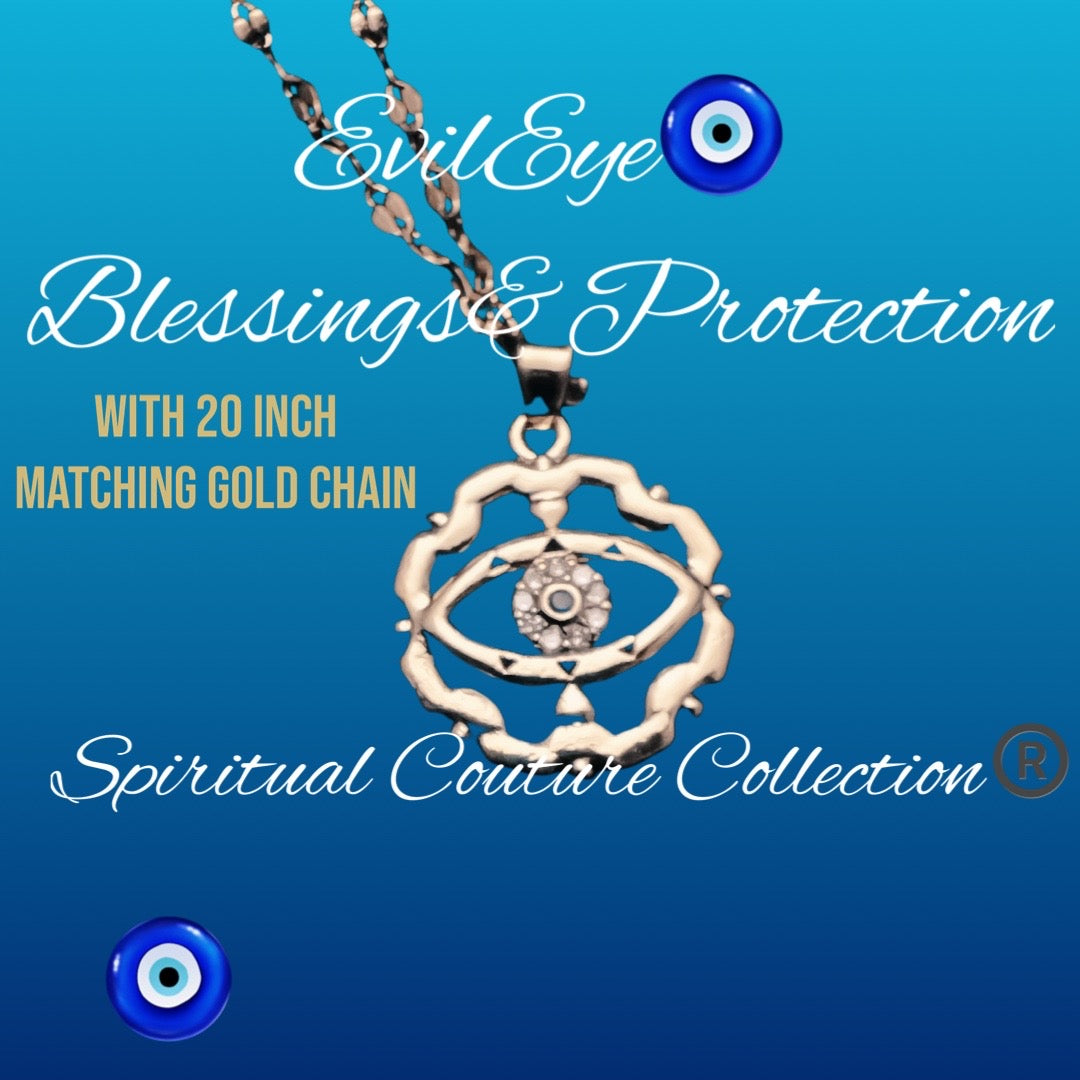 Evil~Eye 🧿 Blessings&Protection Androgynous charm necklace by Spiritual Couture Collection®️LLC