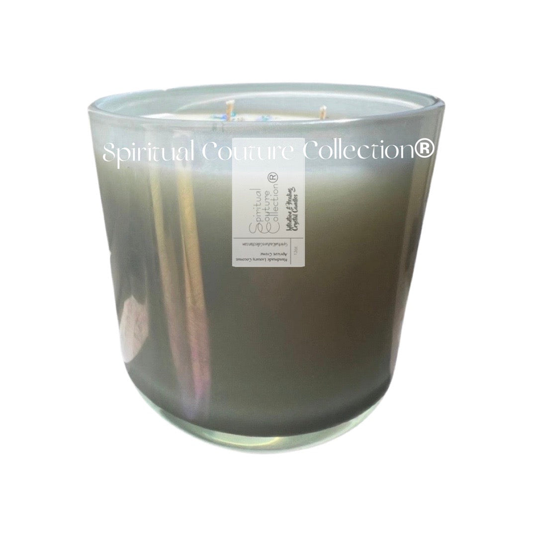 Iridescent silver blue candle 13oz~Bright Bamboo+Grapefruit by Spiritual Couture Collection® Spiritual Couture Collection