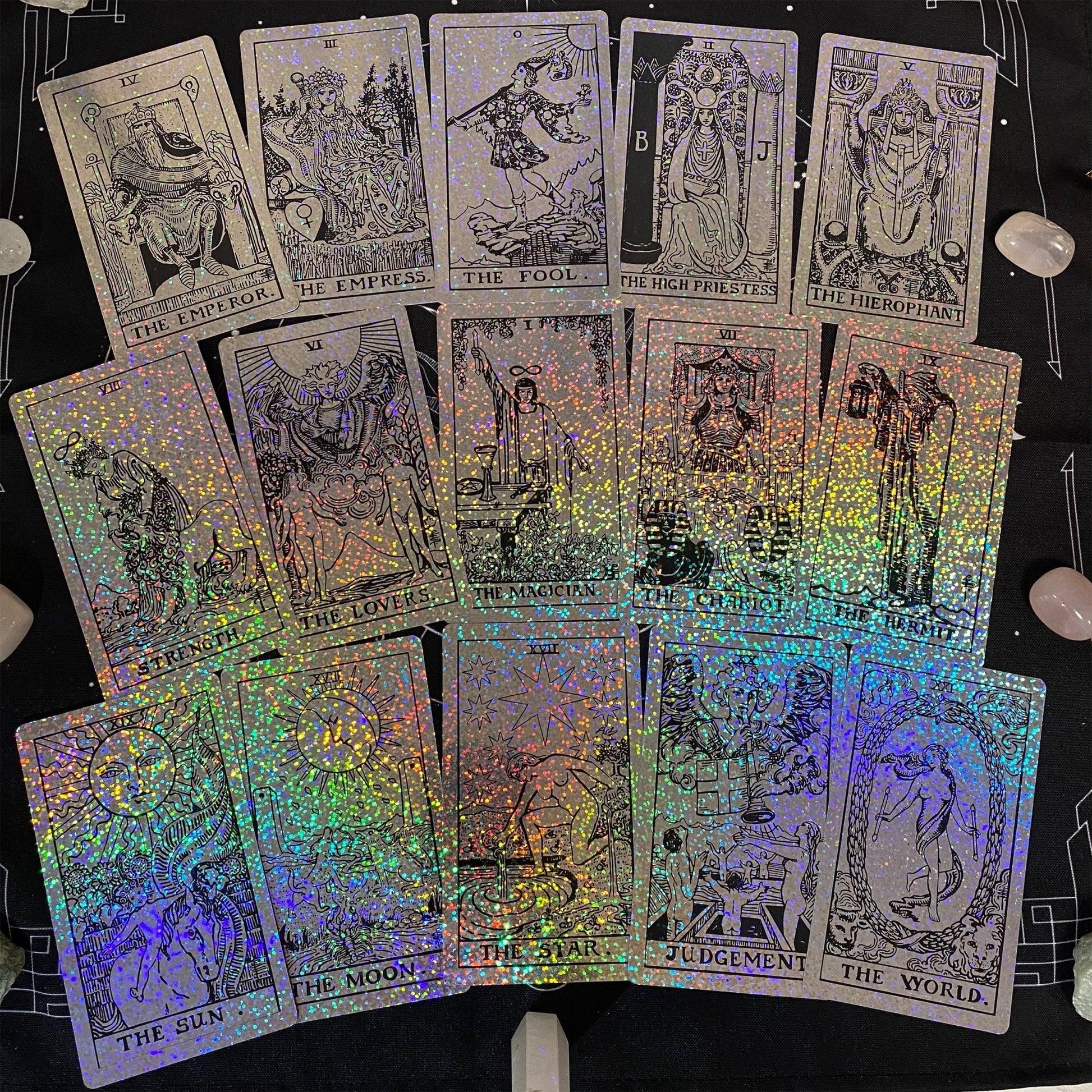 holographic tarot cards the Rider Waite Holographic Crystal Foil Tarot Deck – Spiritual Couture Collection®LLC